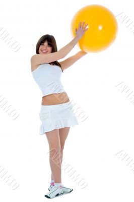 Girl practicing fitness