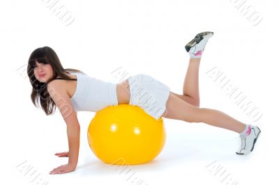 Girl practicing fitness