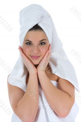 Beautiful girl with towel