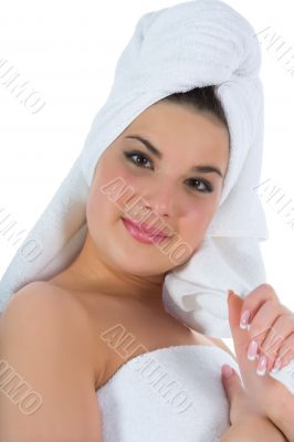 Beautiful girl with towel