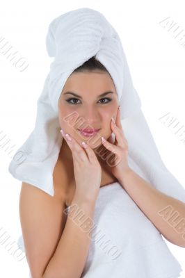 Beautiful girl with towel