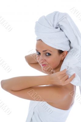 Beautiful girl with towel