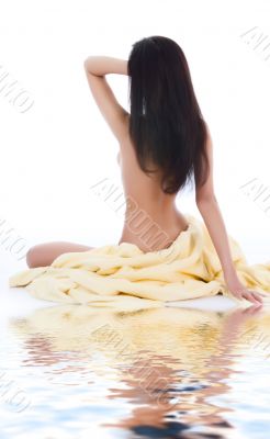 Beautiful girl with bathrobe