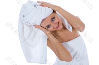 Beautiful girl with towel