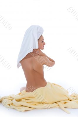 Beautiful girl with towel