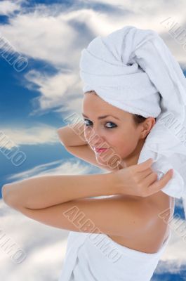 Beautiful girl with towel
