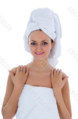 Beautiful girl with towel