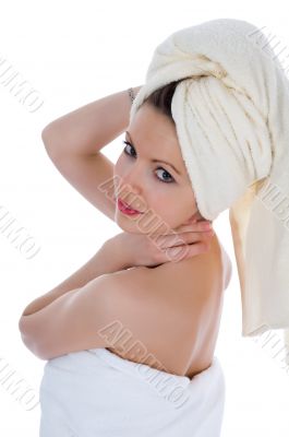 Beautiful girl with towel