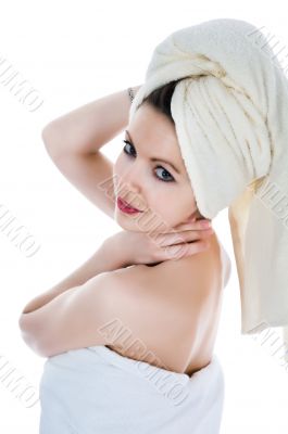 Beautiful girl with towel
