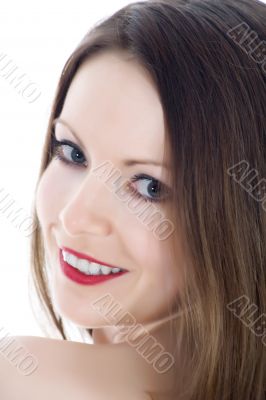 portrait of the brunette with blue eye