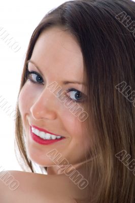 portrait of the brunette with blue eye