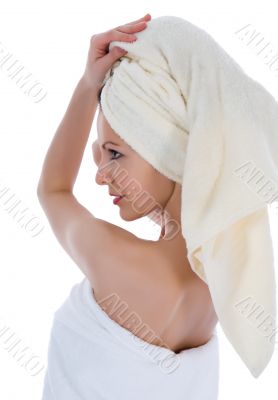 Beautiful girl with towel