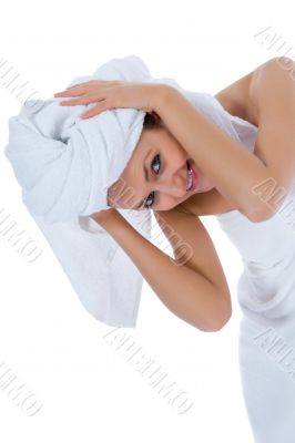 Beautiful girl with towel