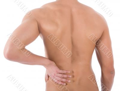 Back of the young graceful men