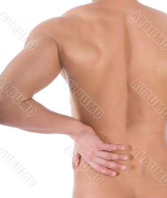 Back of the young graceful men