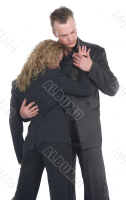 Young couple in black dress