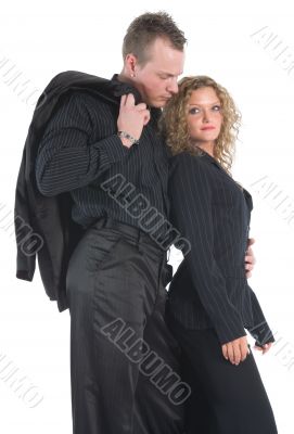Young couple in black dress