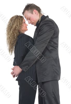 Young couple in black dress