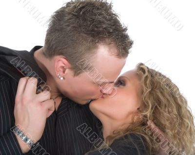 Young couple in black dress