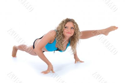 Girl practicing fitness