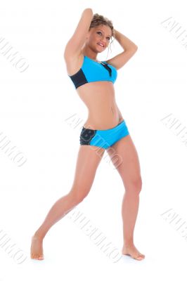 Girl practicing fitness