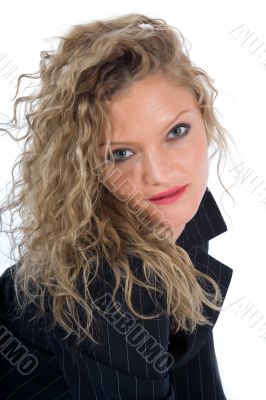 portrait of the blonde with blue eye