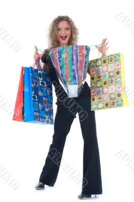 expressive woman shopping