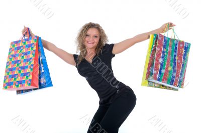 expressive woman shopping