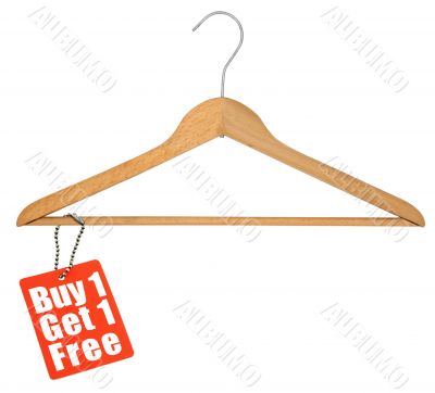 coat hanger and sale tag