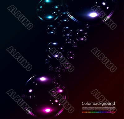 Soap bubbles on black background