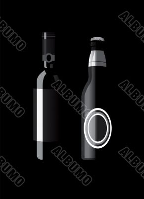 isolated alcohol bottles 