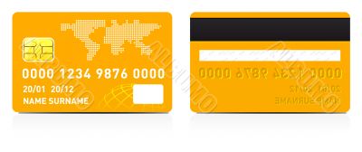 Credit card on white background