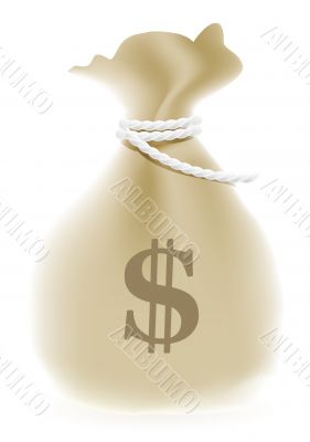 Illustration of bag full of money 