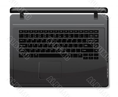 Black laptop isolated on white background