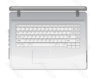 White laptop isolated on white background
