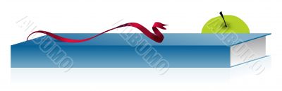 Vector back to school graphic with apple and book 