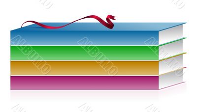 Vector illustration of books with ribbon