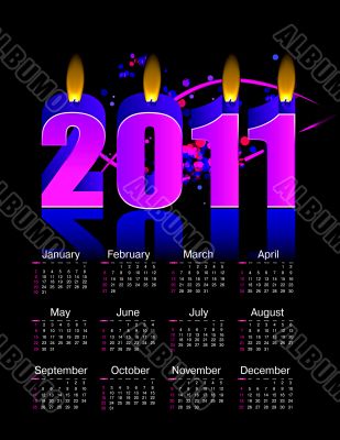 Burning candles 2011 calendar