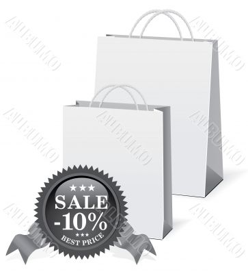 Vector shopping paper bags