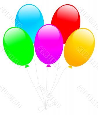 Group of balloons isolated on white 
