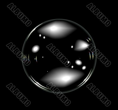 Vector of soap bubbles on balck background