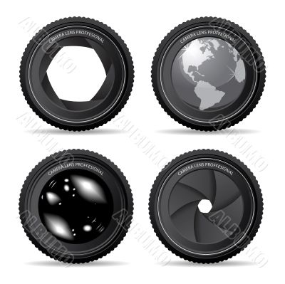 Vector illustration of camera lens 