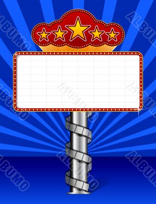 Marquee with wraps film strip illustration