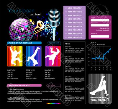 Web site template, vector