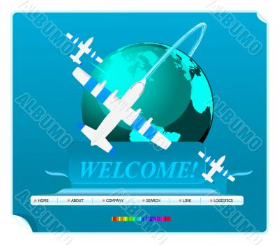 Web site template, vector
