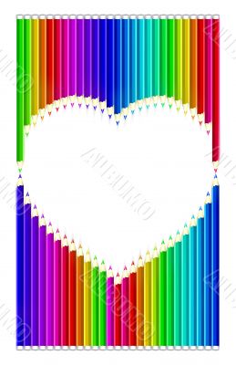 Color pencils heart shaped