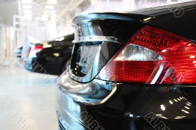 The black car, the rear view