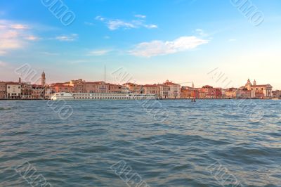 Seaview of Venice at sunset.