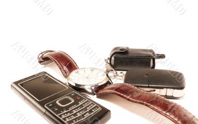 Watch, phone and key