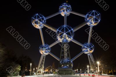 The Atomium in Brussels at night